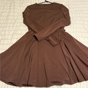 SHEIN Chocolate Long Sleeve Dress